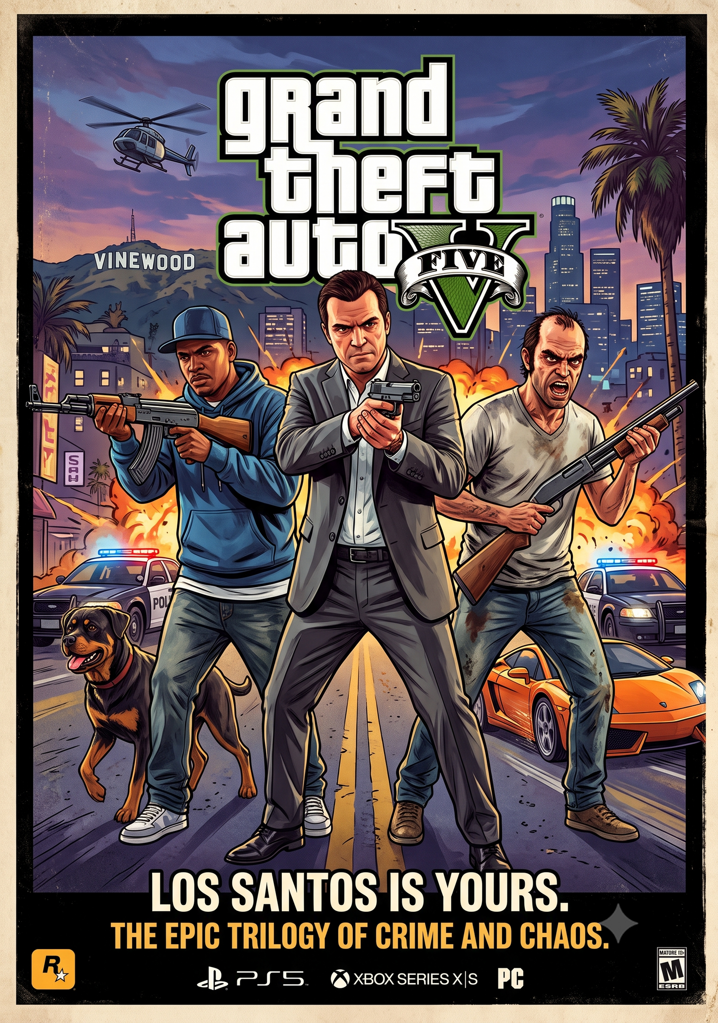 GTA 5 HD Wall Poster