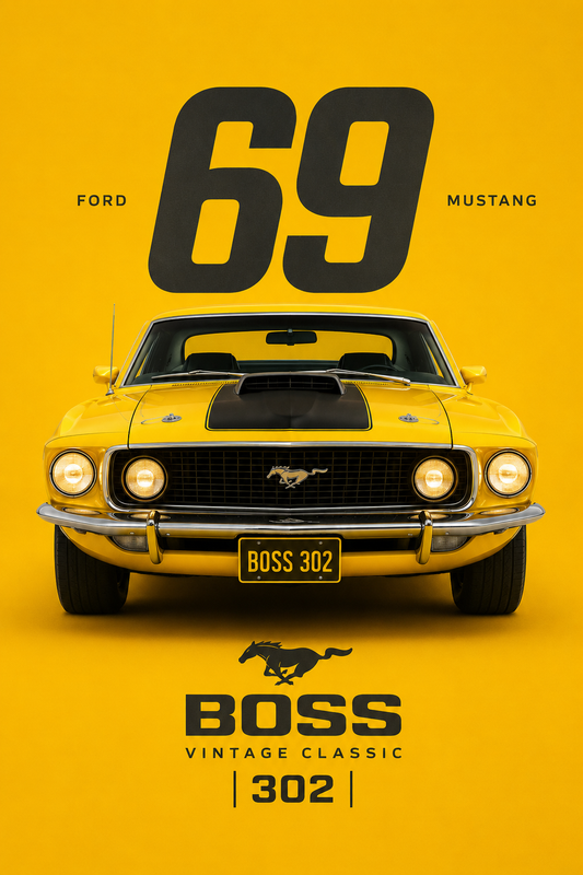 Vintage Mustang Boss 302 poster Car HD Wall Poster